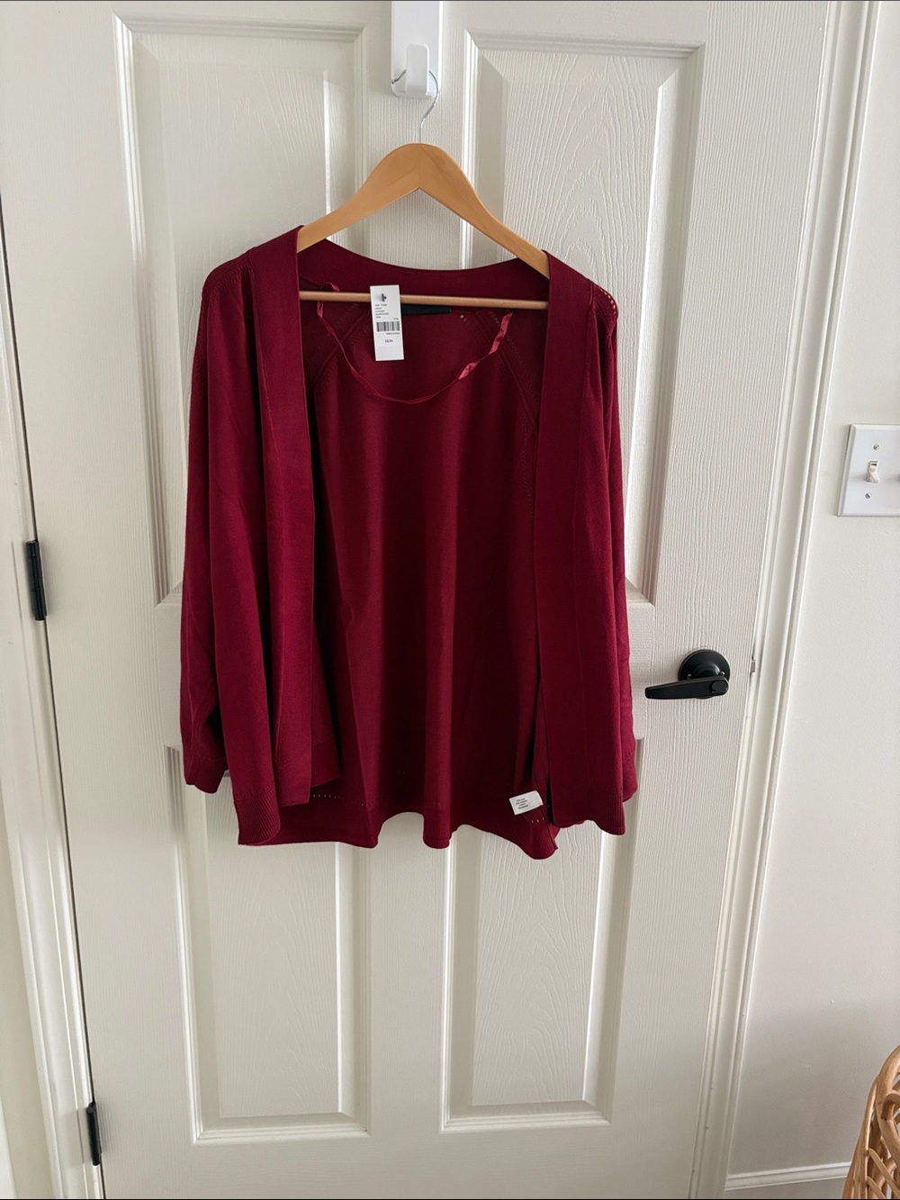 Deep red cardigan